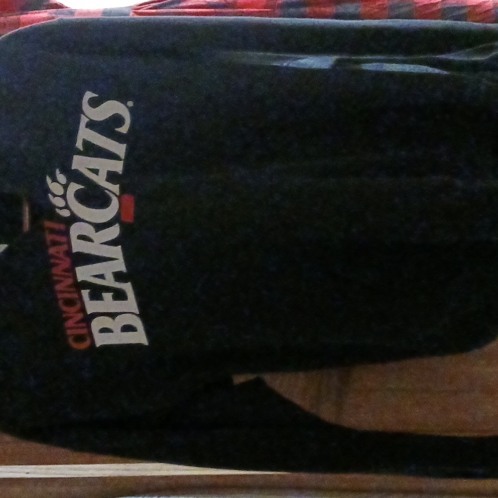 Bearcats sweatshirt with Bearcats written across front and cnon hood of sweatshi